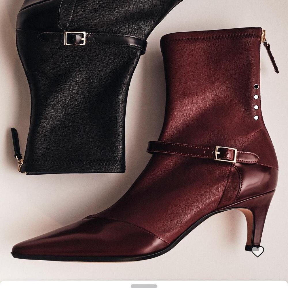 Jcrew burgundy leather ankle boots